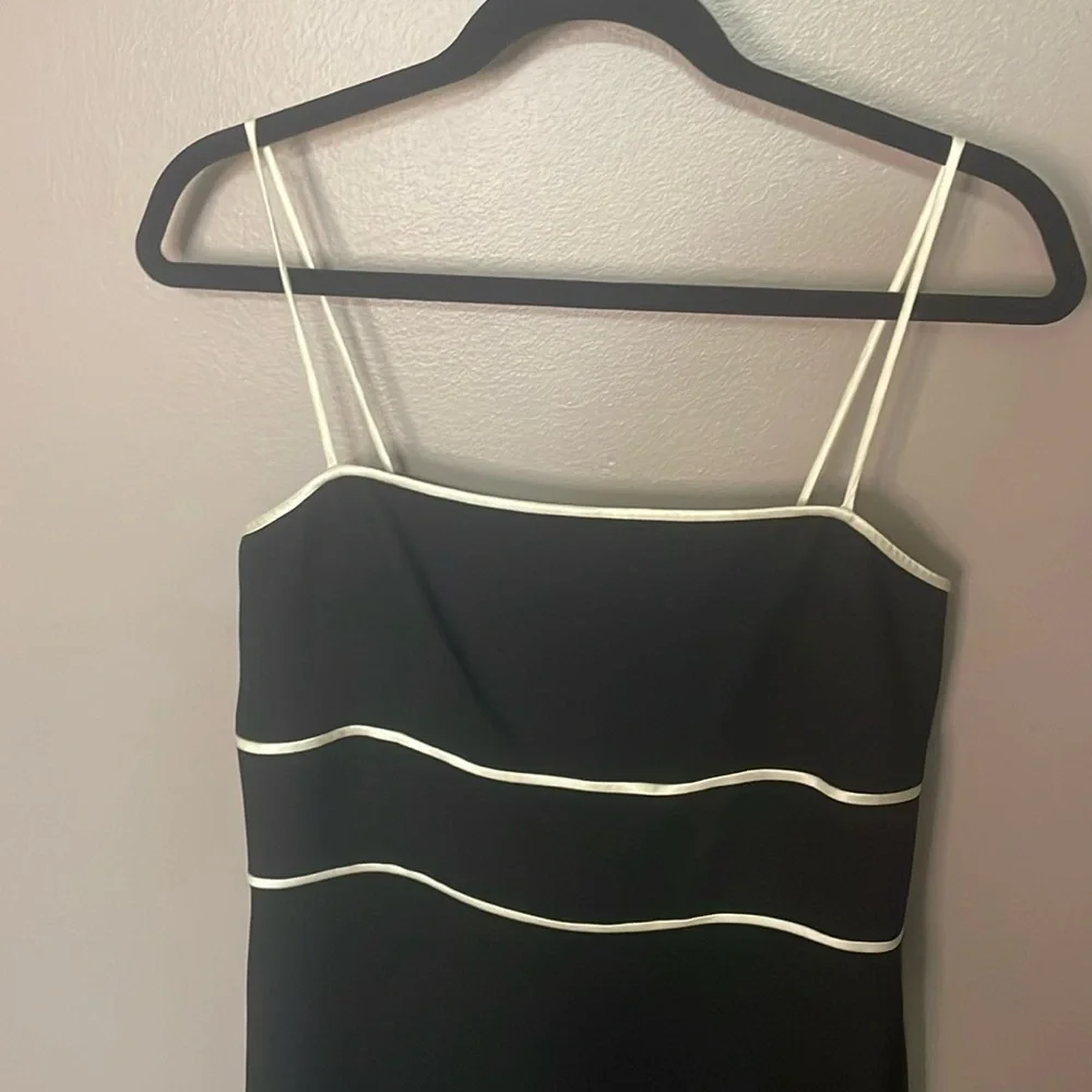 Talbots Women's Black and White A-Line Midi Dress Size 10 Medium Retro Vibes - Picture 3 of 9